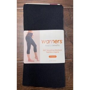 Warners Blissful Benefits360HighWaist Smoothing‎ Seamless Black Cropped Leggings